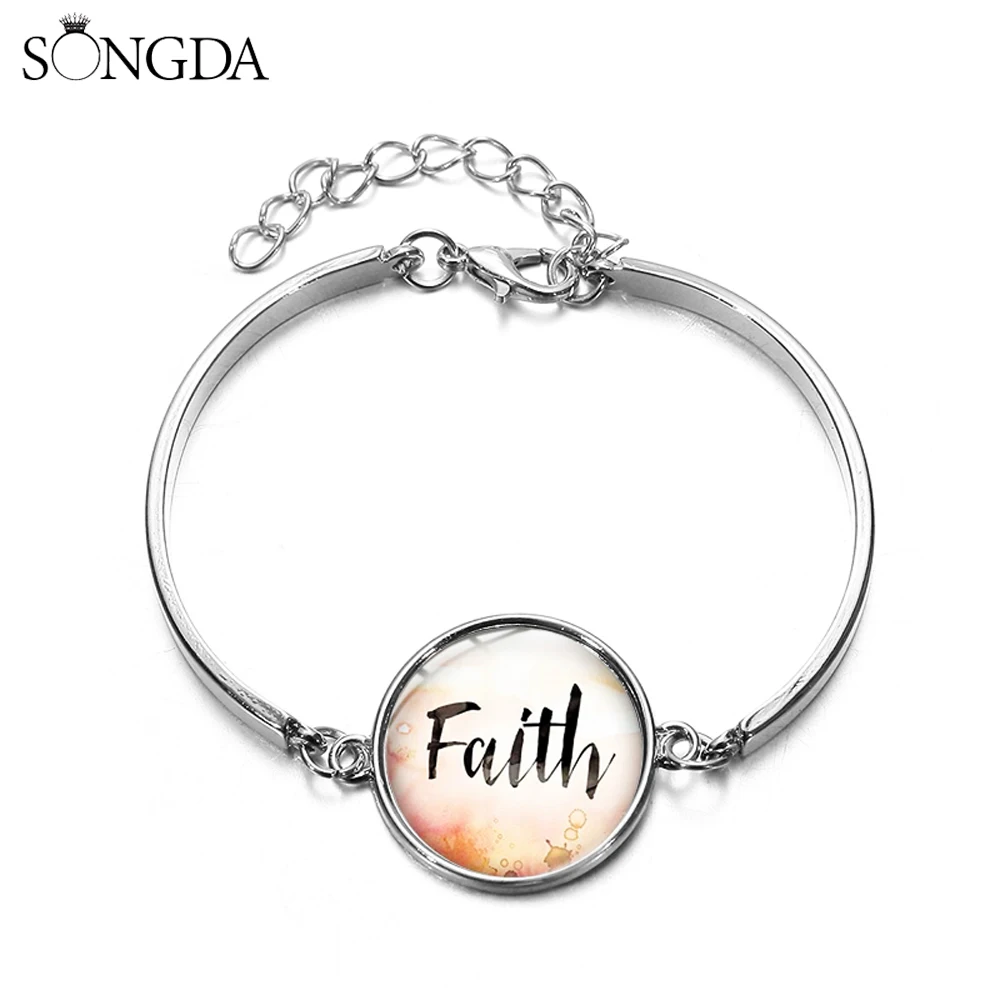 Библейская вера Fashion Believe браслет и ручной работы стеклянный кабошон с фото