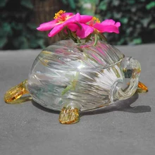 1 шт. цветочный горшок Гидропоника водопоглощение прозрачное стекло в форме черепахи цветочный горшок для растений A30