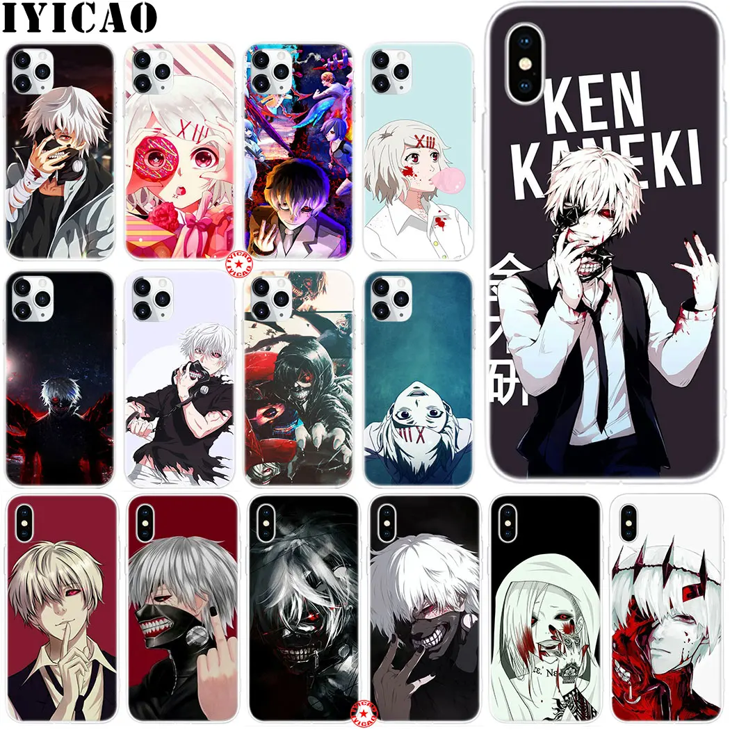 46LY Tokyo Ghoul kaneki Soft Silicone Case for iPhone 11 Pro XS Max XR X 8 7 6 6S Plus 5 5s SE | Мобильные телефоны и