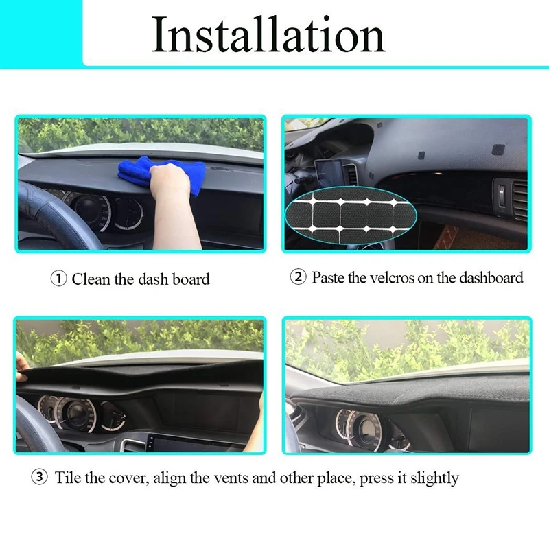 Dashboard Cover Dash Cover Mat Fit for Ford F150 F250 F350 Bronco 1992 1993 1994 1995 1996 (Black) Y73