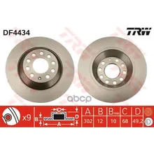 Диск Тормозной Задн Audi: A6 01-05, A6 04-, A6 Avant 01-05, A6 Avant 05- TRW/Lucas арт. DF4434