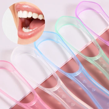

1pc Useful Silicone Tongue Cleaner Bad Breath New Hot Away Hand Scraper Brush Silica Handle Oral Hygiene Dental Care Cleaning