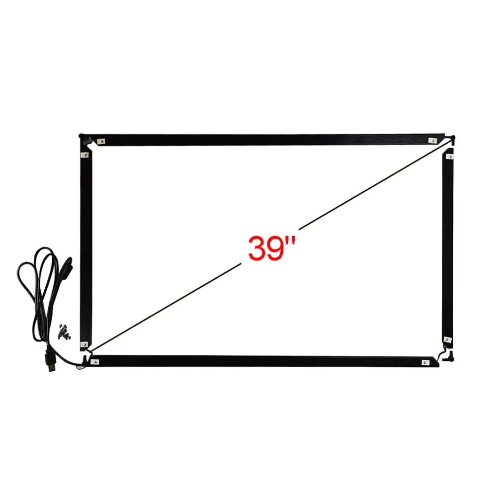 

39inch 16:9 Infrared Multi Touch Frame 896*523mm 10 Point Touch USB Interface