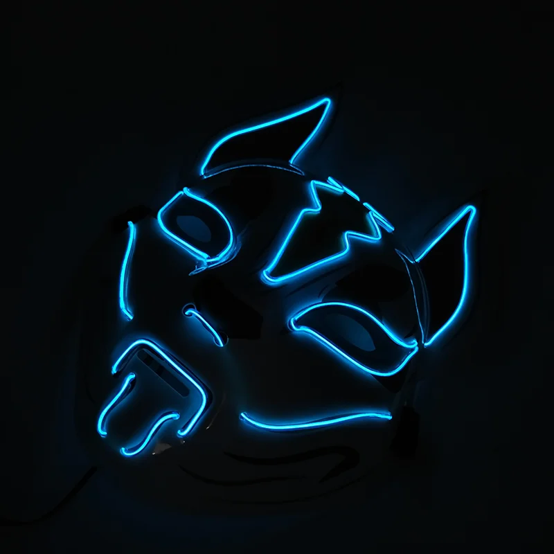 sexy anime cosplay Demon Slayer Glowing EL Wire Mask Kimetsu No Yaiba Characters Cosplay Costume Accessories Japanese Anime Fox Halloween LED Mask funny halloween costumes