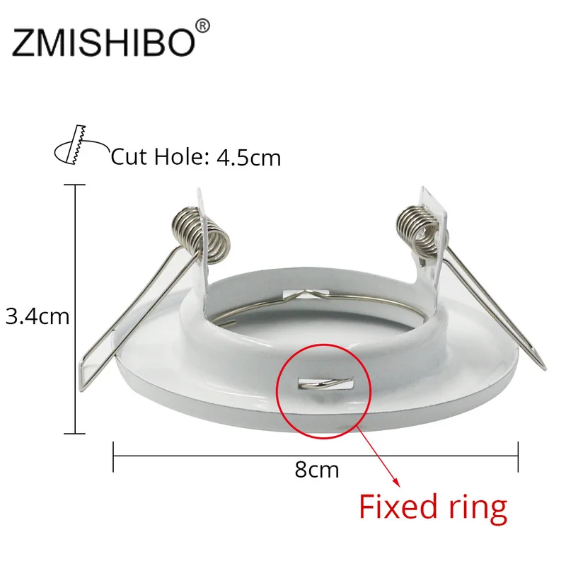 ZMISHIBO белый светодиодный потолочный светильник рамка GU10 фитинг Белый 12-260 В утопленные потолочные светильники 45 мм режущие отверстия Лампы Сменные светильники