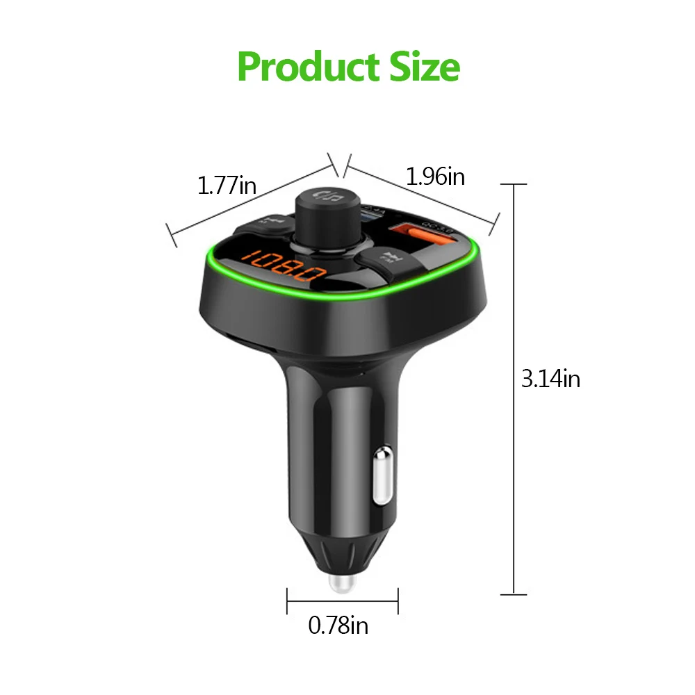 

Multifunction Car Mp3 Player Intelligent Usb Bluetooth Hands-Free Calling Music Audio Receiver Qc3.0 Fast Charge U Disk/Tf