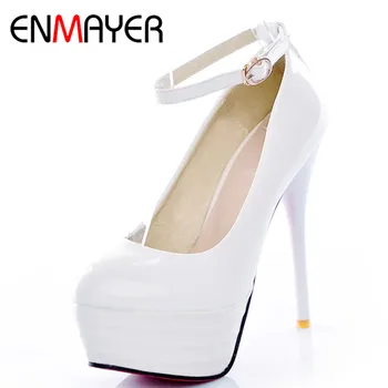 

ENMAYER Sale Women Pumps Fashion Sexy Show High Heels White Shoes Woman Spring and Autumn Platform Shoes Dress Shoes