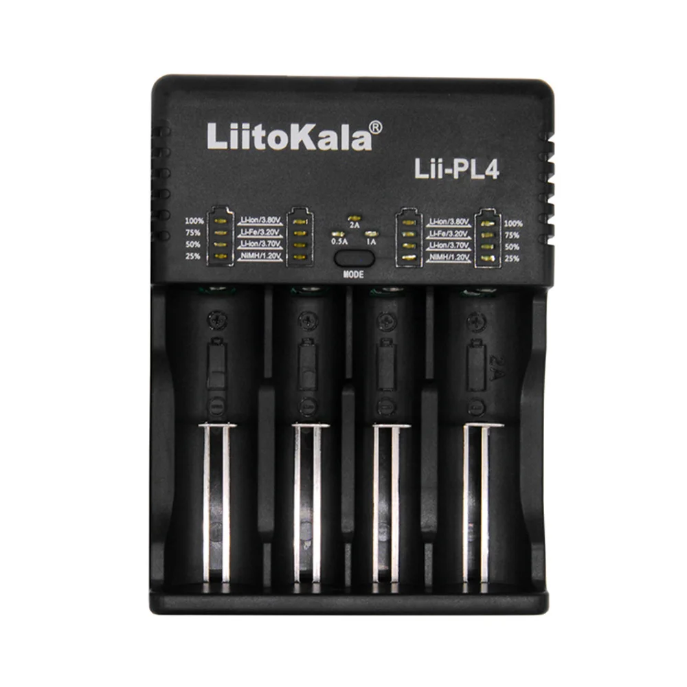 LiitoKala Lii-PL4 интеллектуальное зарядное устройство для смартфонов зарядное устройство с 4 слотами для аккумуляторов li-ion Ni-MH/Cd 18650 AA AAA SC C батареи