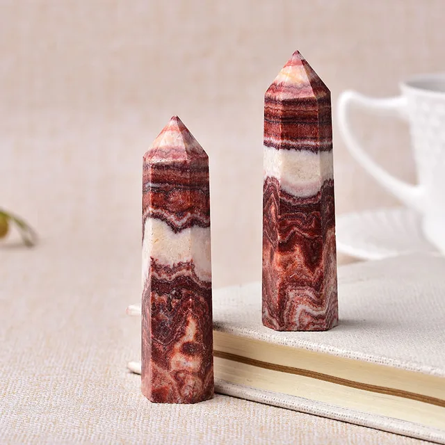 30 Color Natural Stones Crystal Point Wand Amethyst Rose Quartz Healing Stone Energy Ore Mineral Crafts Home Decoration 1PC Pork stone
