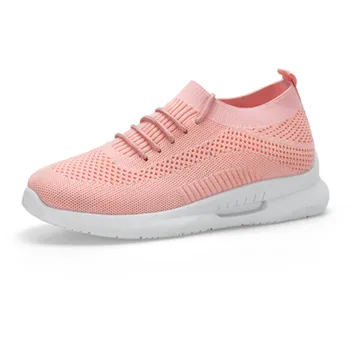 

Women Casual Knitting Sock Sneakers Stretch Flats Fashion Ladies Slip On Platform Shoes Female Leisure Footwear