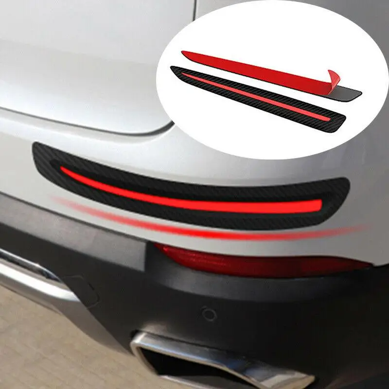4Pcs Car Front Rear Bumper Strips Protector Corner Guard Scratch Stickers Pad