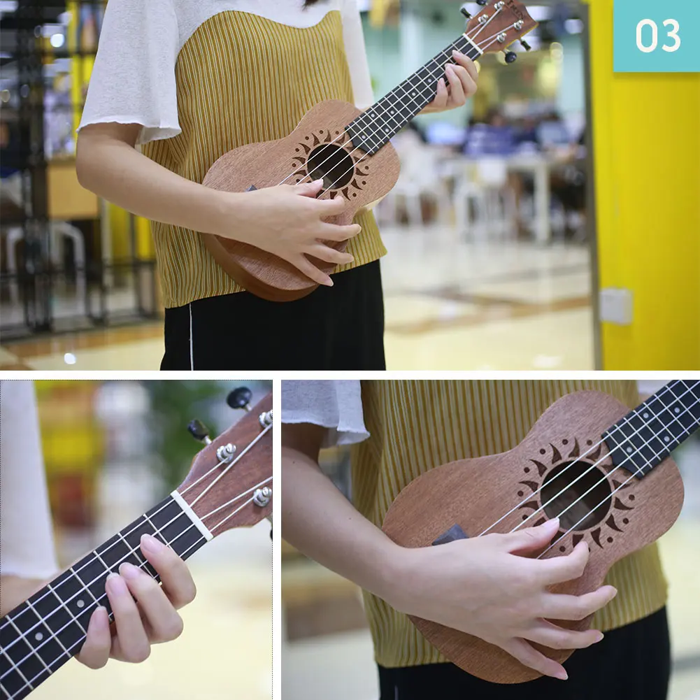 

6 Strings 21inches Acoustic Guitar Kids Ukulele Toys Hands-On Gift Kids Guitar Intellectual Teaching Accessories