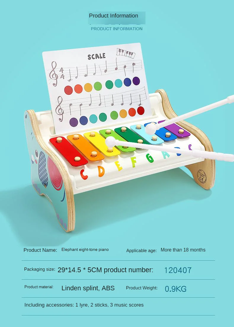 TOPBRIGHT музыкальная игрушка для младенцев 1-2-3 лет, детская музыкальная шкатулка wan ju qin, ксилофон, ударный инструмент