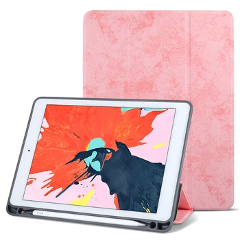 

Shockproof Leather Smart Cover Case Specifically Designed for iPad 2019 10.2inch With Built-in Pencil Holder- Auto Wake/Sleep