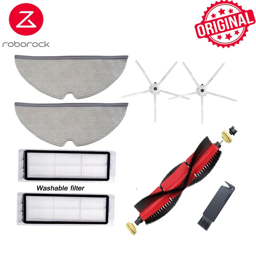 Original Roborock New Detachable Main Brush Silicon Side Brush mopping