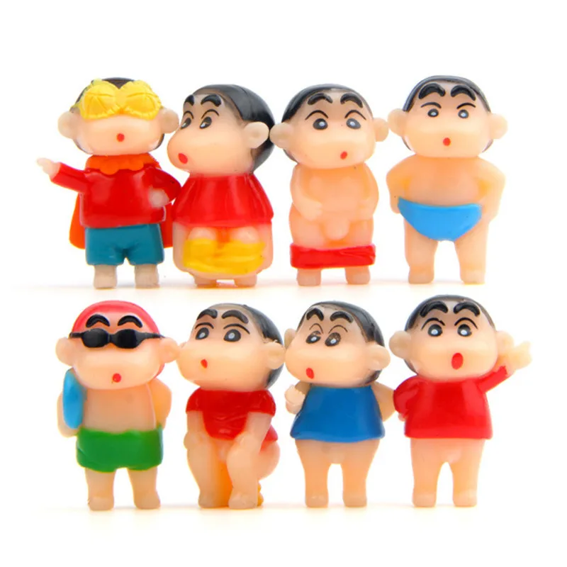 8 шт./лот DIY косплей-игрушки Rogue Crayon Shin-chan Симпатичные фигурки ПВХ экшн-Фигурки