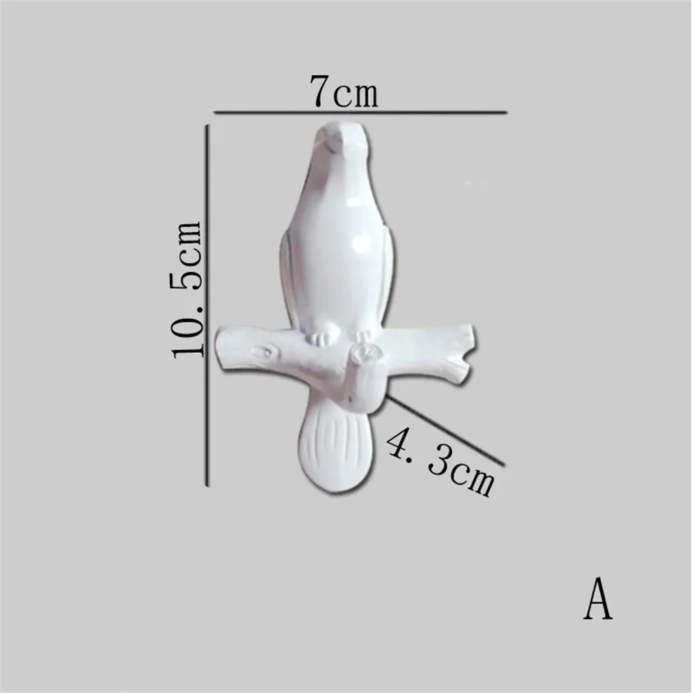 Creativity Resin Hook Wall Decoration Bedroom Door Behind Seamless Coat Hook Key Frame Sticky Hook Home Wall Bird Storage Hook 3