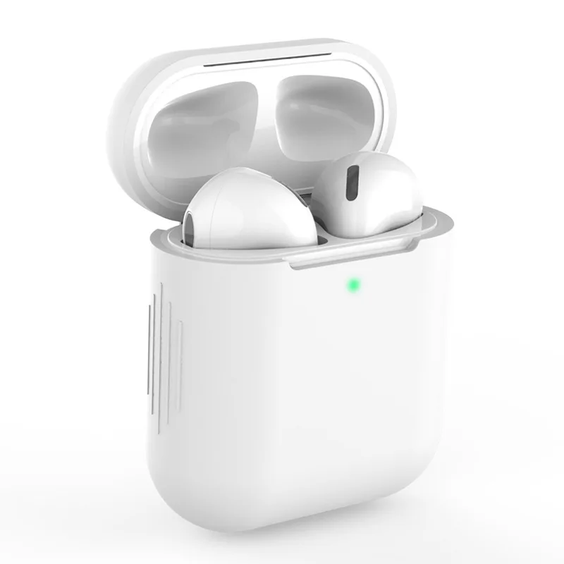 Мягкий защитный чехол для Apple Airpods 2 1 Bluetooth наушники сплошной цвет анти-осень оболочка гарнитура Аксессуары для Airpods - Цвет: 1