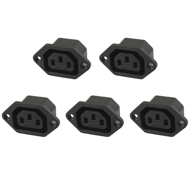 Промо-акция! 5 шт. черный пластик IEC320 C13 AC 250V 10A Панель Крепления штепсельные вилки