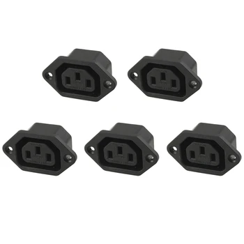 

Promotion! 5 pcs black plastic IEC320 C13 AC 250V 10A panel mount plug and socket connectors 5*3*2.8cm