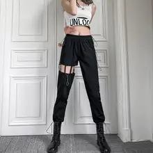

Hollow Out Cargo Pants Women Personality Women Bottoms Pants Fashion Hot Streetwear Ladies Slim-fitting Pants Rope Accessories