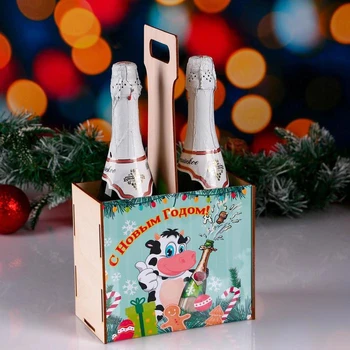 

Box for champagne "Happy New Year!" champagne goby 5215793