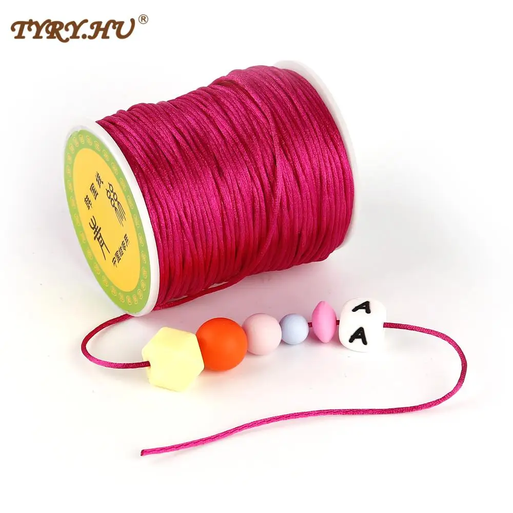 80 Meters Satin Silk Rope Nylon Cord For Baby Teether Accessories Teething Necklace Rattail Cord DIY Tool 1.5mm TYRY.HU teething toys silicone teething toys baby teething toys silicone beads silicone teething beads