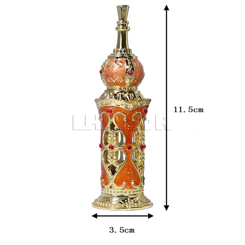12 мл в арабском стиле, строительный Ретро металлический флакон для парфюма, античный стеклянный цветочный флакон, флаконы для эфирного масла, Пустые контейнеры Doterra