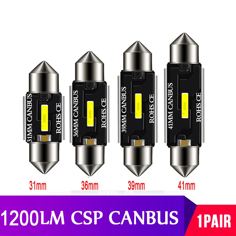 2 шт. CSP 1860 Canbus Festoon c5w C10W Светодиодная лампа 31 мм 36 39 41 освещение салона автомобиля