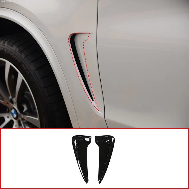 

For BMW X5 F15 X5M F85 2014-2018 Car ABS Shark Gills Side Fender Vent Stickers Trim Accessories