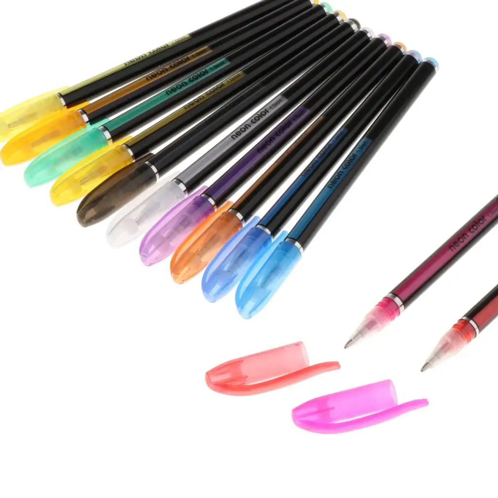 Gel Pens Set Colored Pen Fine Point Art Marker Pen Highlighter Pen 12 Colors