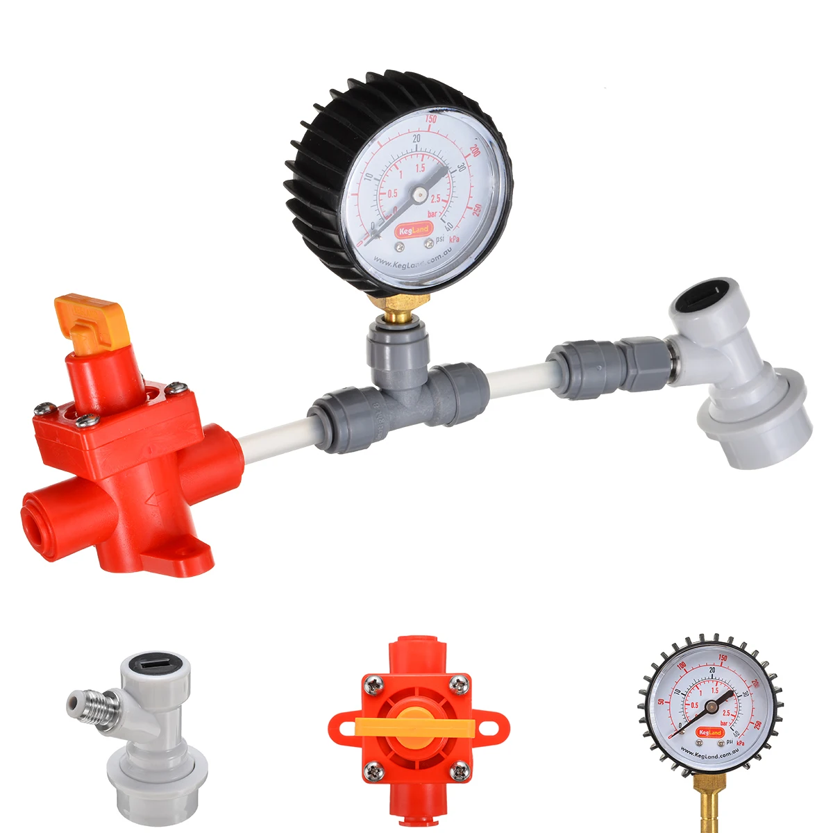 Diaphragm Spunding Valve Set Adjustable Pressure Relief Gauge Ball Carbon Dioxide Cylinder Link Valve for Fermentation Drums