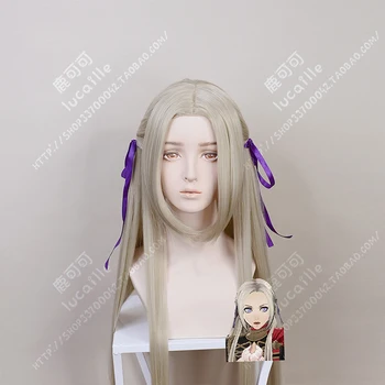 

Fire Emblem ThreeHouses Wig Edelgard Von Fresberg Wigs 100cm Long Straight Synthetic Cosplay Hair Halloween Party Wigs + Wig Cap