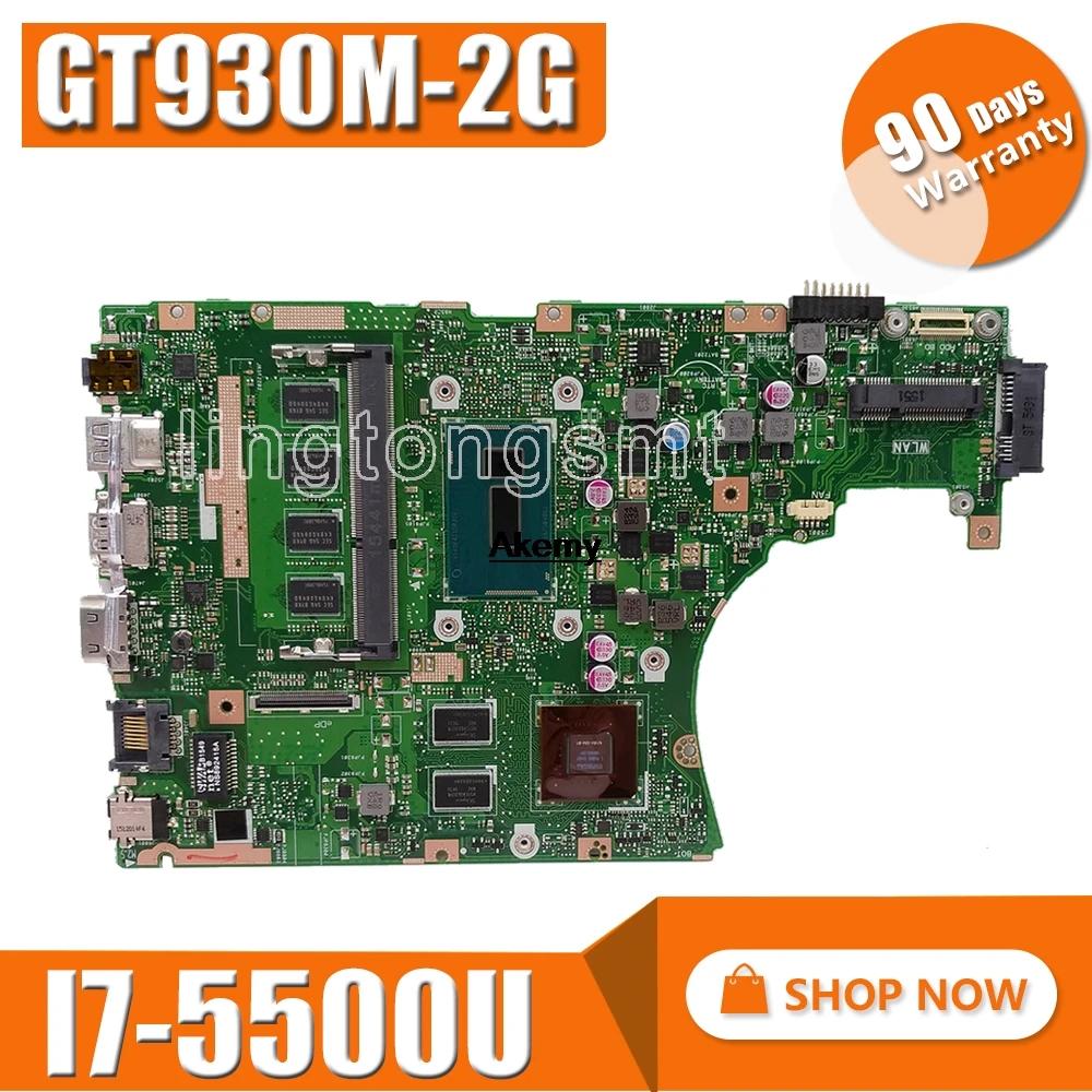 Akemy X455LF материнская плата для ноутбука ASUS X455LJ X455LF X455LB A455L K455L X455L материнская плата 4G-RAM I7-5500U GT930M-2G LVDS/электронной обработки данных