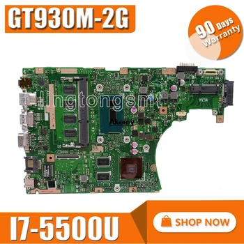 شراءجديد Akemy X455LF محمول اللوحة الأم ل For Asus X455LJ X455LF X455LB A455L K455L X455L اللوحة 4G-RAM I7-5500U GT930M-2G LVDS/EDP