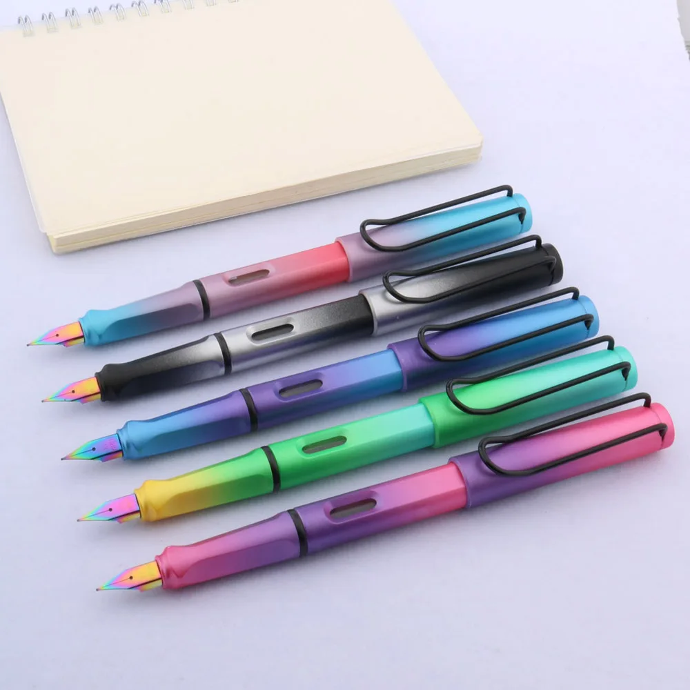 fashion color Gradient EF Nib BLUE purple aurora Fountain Pen