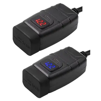 

CS-854A1 Square Dual USB Super Fast Charge + Voltmeter Set Illuminated Rocker Switch Panel Waterproof Rocker Switch