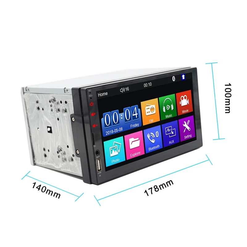 2Din 7 дюймов Автомобильный Mp5 плеер поддерживает Bluetooth Hd Hands-Free Fm зеркальное соединение обратное изображение аудио видео плеер