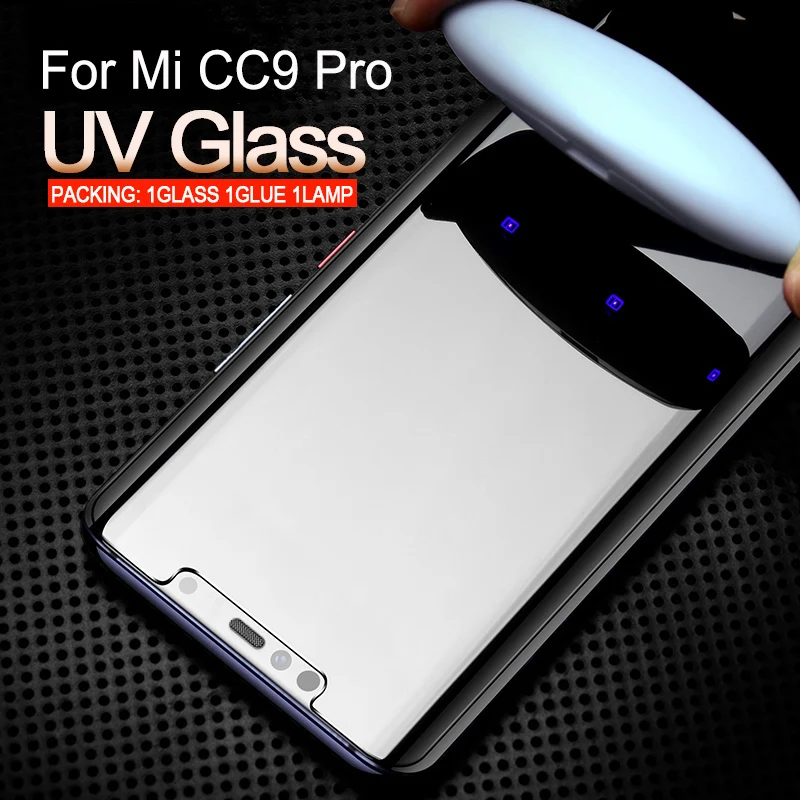 УФ защита для экрана Xiaomi Mi Note 10 CC9 Pro Жидкий Клей закаленное стекло Xiomi CC 9 Note10 Redmi note