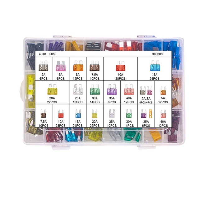 300Pcs Truck Blade Car Fuse Kit The Fuse Insurance Insert The Insurance Of Xenon Lamp Piece Lights Fuse Auto Accessories 300PCS