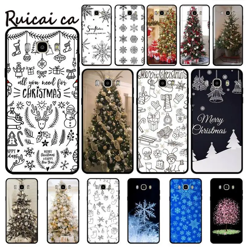 

RuiCaiCa Christmas tree snowflake mobile phone case for samsung galaxy s3 s4 s5 s6 s7 edge s8 plus s9 telephone accessories