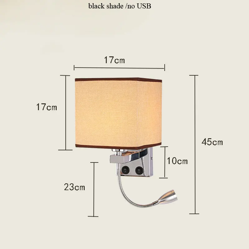 linen 1 light Led оригинальность настенный светильник Непрерывная система отель спальня Европейский Usb зарядка Крытая прикроватная лампа - Цвет абажура: linen 1 light