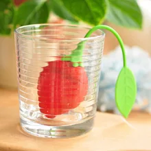 1 шт многоразовый безопасный силиконовый держатель для чайного листа в форме красной клубники, фильтр для чая и кофе, цвет для заварки чая, случайный