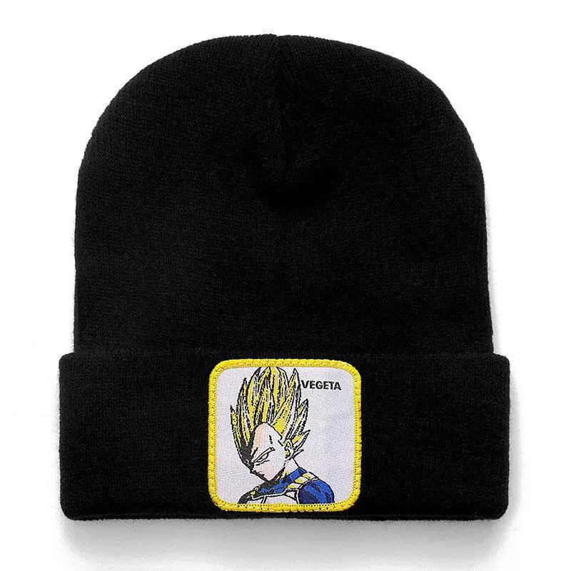 Dragon Ball Z GOKU Beanie Hat высококачественные хлопковые повседневные шапочки для мужчин и женщин теплая вязаная зимняя шапка модная однотонная Кепка в стиле унисекс - Цвет: vegeta black