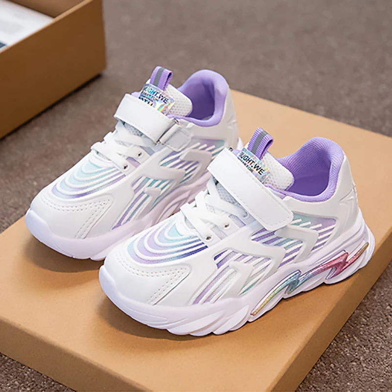 

Girls Sneakers Ultralight Weaving Mesh Sports Shoes Kid's Running Shoes Fashion Breathable Walking Casual Shoes For Old Children