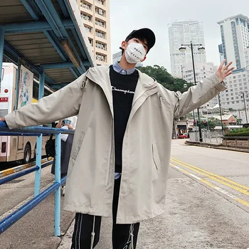 

Coat Men's Mid-length Mschf Tops Korean-style Versatile Coat Popular Brand Wind-Spring