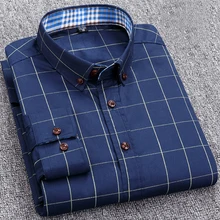 Хлопок, высокое качество, мужские рубашки в клетку, плюс размер 4XL, модные, с длинными рукавами, мягкие, облегающие, деловые, умные, повседневные рубашки