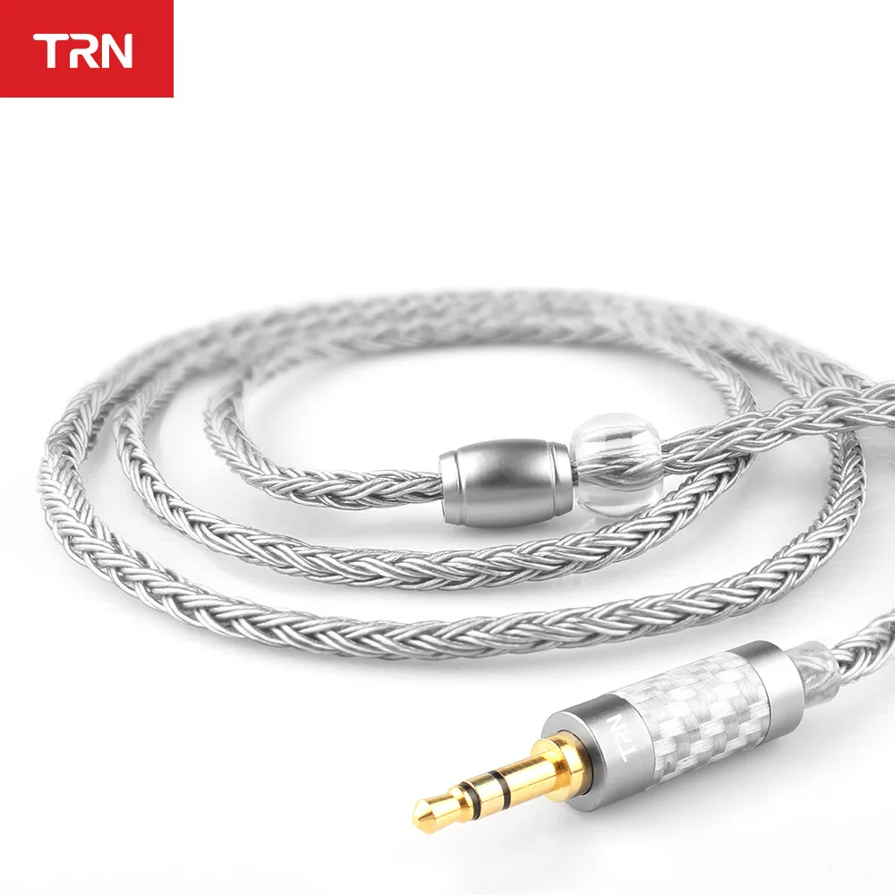 TRN T2 s 16 ядер посеребренный HIFI обновленный кабель 3 5 мм разъем 0 75 для VX BA5 M10 BA8 KZ ZS10 PRO
