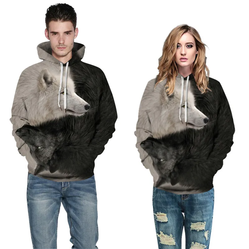 Women 3D Print Hoodies Loose Pullover Clothes Women Couple Sweatshirts Women Hoodies Lovers Tops