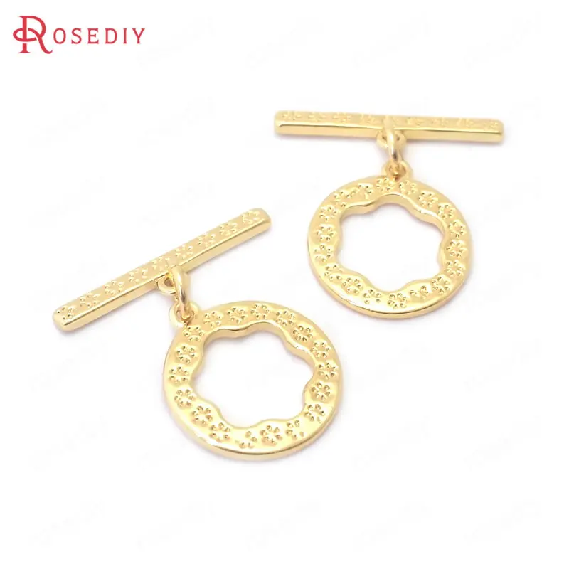 

(38841)6 Sets 24K Gold Color Brass O Toggle Clasps Bracelet Connect Clasps Jewelry Making Supplies Diy Findings Accessories